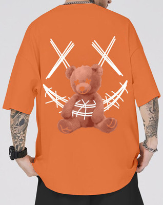 SCOTT FINCHER Graphic Print Men Round Neck Orange T-Shirt