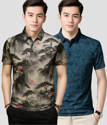 Belive in Yourself Printed Men Polo Neck Multicolor T-Shirt