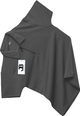 JB Jangoboy Solid Men Zip Neck Grey T-Shirt