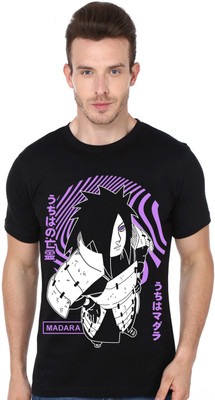 COOQUE Printed Men Round Neck Black T-Shirt