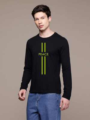 Moda Rapido Graphic Print Men Round Neck Black T-Shirt