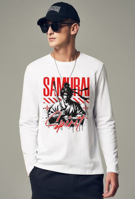 Aditi Fashion Printed, Typography Men Round Neck White T-Shirt