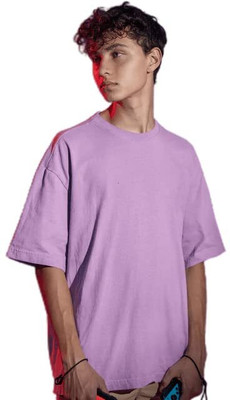 Shakuntla Fashion Solid Men Round Neck Purple T-Shirt