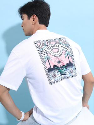 KETCH Printed, Typography Men Round Neck White T-Shirt