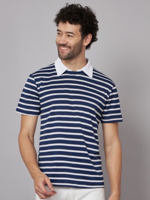 TANDUL Striped Men Polo Neck Multicolor T-Shirt