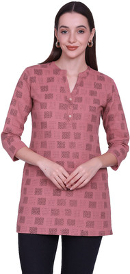 TOPTEN Women Self Design Straight Kurta(Pink)