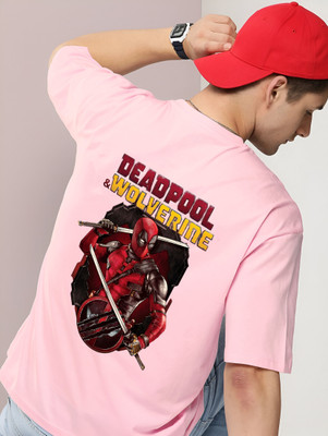 Jack Paris Printed Men Round Neck Pink T-Shirt
