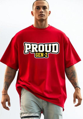 goodsign Typography Men Round Neck Red T-Shirt