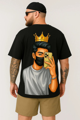 RMLKN Printed Men Round Neck Black T-Shirt