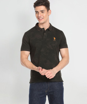 U.S. POLO ASSN. Solid Men Polo Neck Green T-Shirt