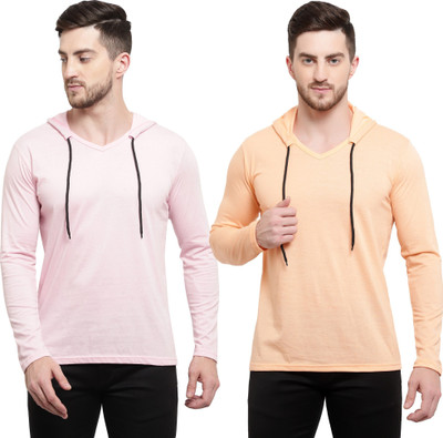 Adorbs Trend Solid Men Hooded Neck Multicolor T-Shirt