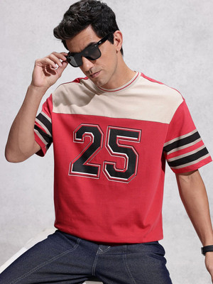 WROGN Printed Men Round Neck Red T-Shirt
