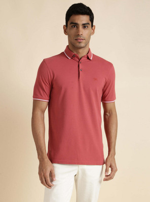 Andamen Solid Men Polo Neck Red T-Shirt