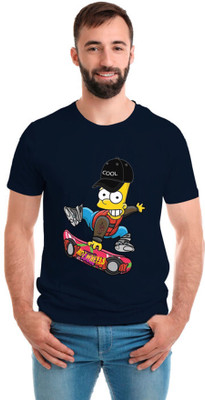 SmarTee Street Printed Men Round Neck Blue T-Shirt