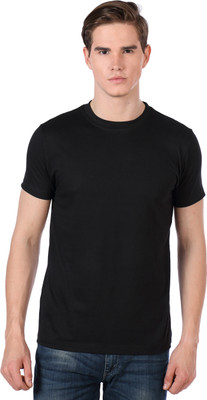 Atharcon Solid Couple Round Neck Black T-Shirt