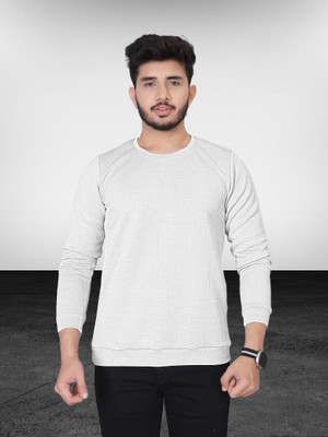 radhe creation Solid Men Round Neck White T-Shirt