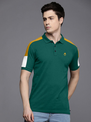 SRK EXIM Colorblock Men Polo Neck Green T-Shirt