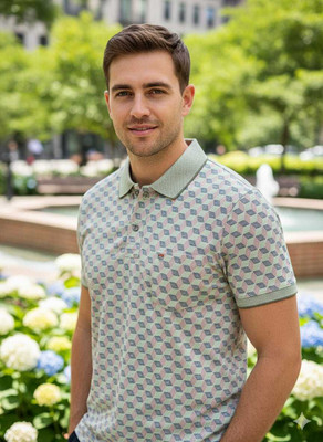 AMARNATH TRADERZ Geometric Print Men Polo Neck Reversible Multicolor T-Shirt