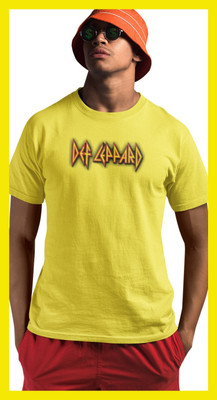 Streetfluencer Solid, Printed Men Round Neck Yellow T-Shirt