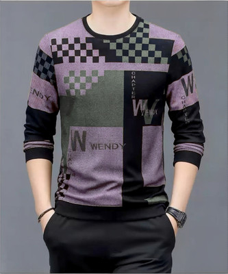 sti Printed Men Round Neck Purple T-Shirt