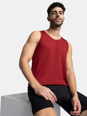 JOCKEY Solid Men Round Neck Red T-Shirt