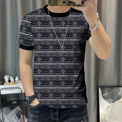 KAJARU Printed Men Round Neck Multicolor T-Shirt