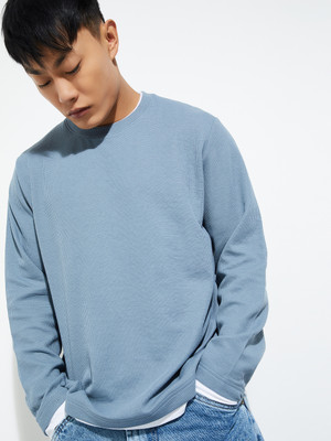 MAX Printed Men Round Neck Blue T-Shirt