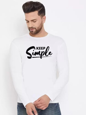 LV CARE Printed Men Round Neck White T-Shirt