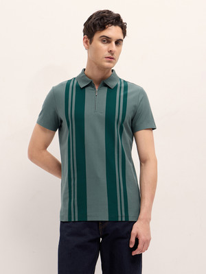 THE BEAR HOUSE Striped Men Polo Neck Multicolor T-Shirt