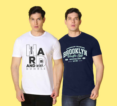 WOOSTRO Typography Men Round Neck Multicolor T-Shirt