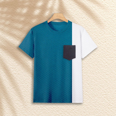 TANNU FAB Printed Men Boat Neck Blue T-Shirt