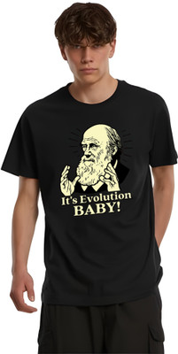 the only one Graphic Print, Printed Men Crew Neck Black T-Shirt