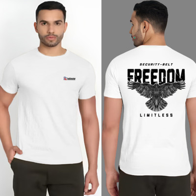 RARFASHIONATER Printed Men Round Neck White T-Shirt