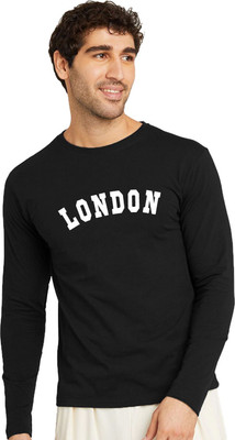 OrrganicChics Typography Men Round Neck Black T-Shirt