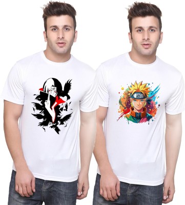 Renowned Printed Men Round Neck White T-Shirt