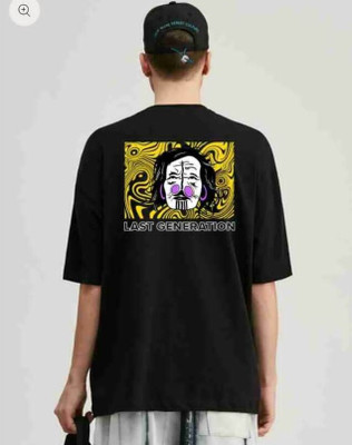 Cliffix Graphic Print Men Round Neck Black T-Shirt