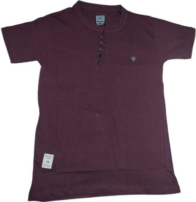 faizan fashion Solid Men Round Neck Brown T-Shirt