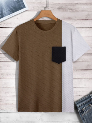 TANNU FAB Self Design Men Boat Neck Multicolor T-Shirt