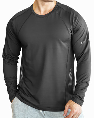 EyeBogler Solid Men Round Neck Grey T-Shirt