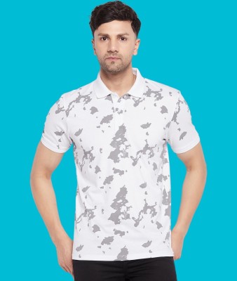 Wild West Printed Men Polo Neck White T-Shirt