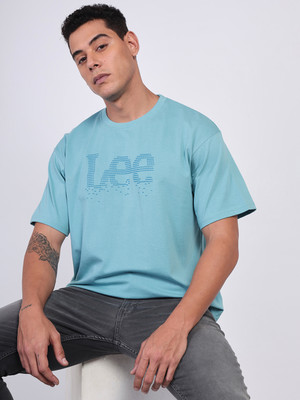 LEE Printed Men Round Neck Blue T-Shirt