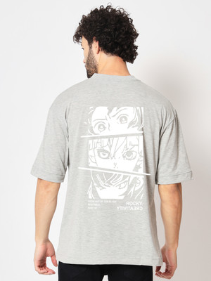 IMSA MODA Printed, Typography Men Round Neck Grey T-Shirt