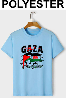 Tee Gallery Printed, Typography Men Round Neck Blue T-Shirt