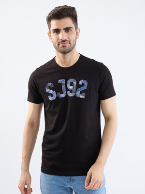 Spykar Solid Men Round Neck Black T-Shirt