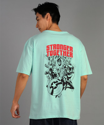 MARVEL By Metronaut Printed Men Round Neck Light Blue T-Shirt