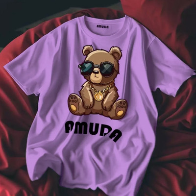 Pling Bling Printed Men Round Neck Purple T-Shirt