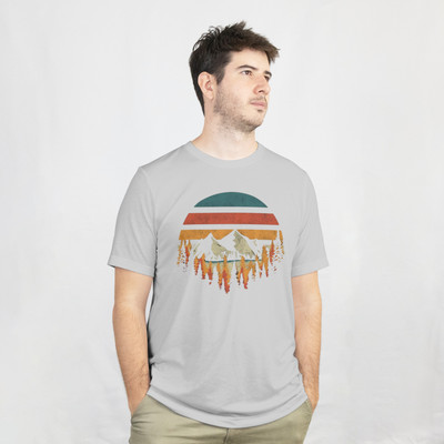 Arctica Graphic Print Men Round Neck Grey T-Shirt