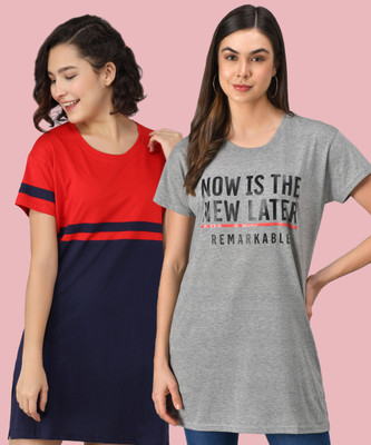 METRONAUT Printed Women Round Neck Multicolor T-Shirt