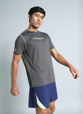 Cult Graphic Print Men Round Neck Grey T-Shirt
