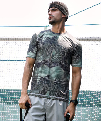 CAMPUS SUTRA Printed Men Crew Neck Grey T-Shirt